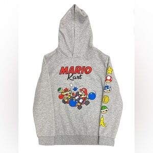 Mario Kart Gray Kids' Hooded Sweatshirt